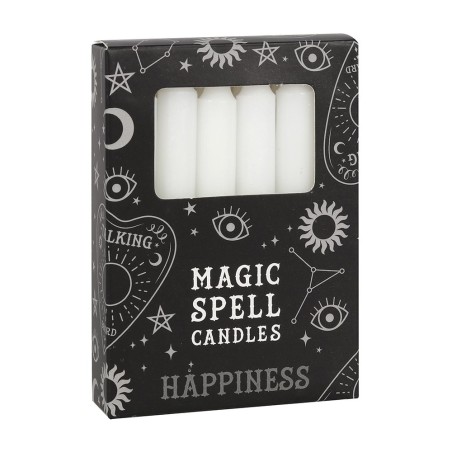 VELAS MAGICAS - MAGIC SPELL CANDLES - HAPPINESS - FELICIDAD - PAQUETE 12 VELAS BLANCAS - SPIRIT OF EQUINOX