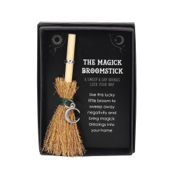 MINI CRESCENT MOON BROOM - MAGIC BROOMSTICK IN...