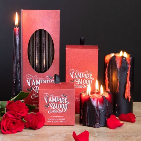 SET 8 VELAS CÓNICAS SANGRE DE VAMPIRO 25,5CM - VAMPIRE BLOOD TAPER CANDLES - SPIRIT OF EQUINOX