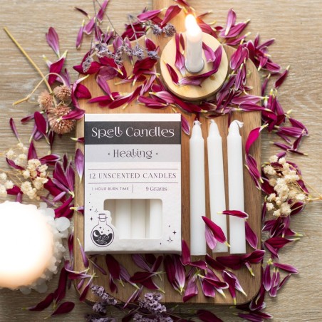 VELAS HECHIZO SPELL CANDLES - HEALING - CURATIVAS - PAQUETE 12 VELAS BLANCAS - SPIRIT OF EQUINOX