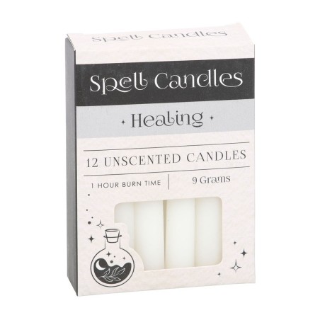 VELAS HECHIZO SPELL CANDLES - HEALING - CURATIVAS - PAQUETE 12 VELAS BLANCAS - SPIRIT OF EQUINOX