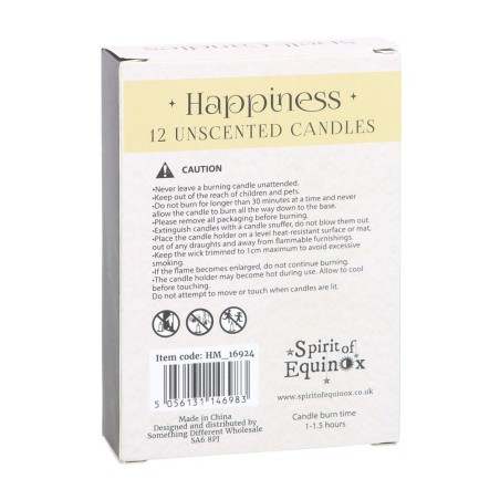VELAS HECHIZO SPELL CANDLES - HAPPINESS - FELICIDAD - PAQUETE 12 VELAS AMARILLAS - SPIRIT OF EQUINOX