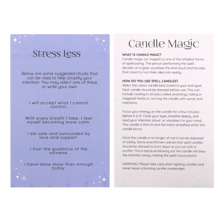 VELAS HECHIZO SPELL CANDLES - STRESS LESS - ALIVIAR EL ESTRÉS - PAQUETE 12 VELAS MORADAS - SPIRIT OF EQUINOX