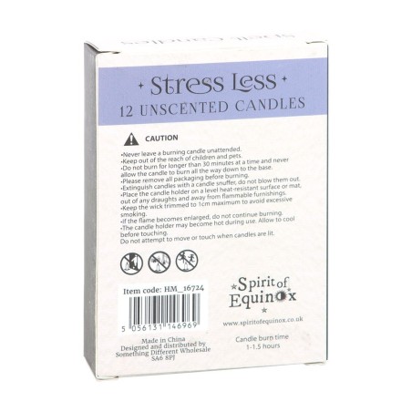 ESPELMES FET SPELL CANDLES - STRESS LESS - ALLIVIAR L'ESTRES - PAQUET 12 ESPELMES MORADES - SPIRIT OF EQUINOX