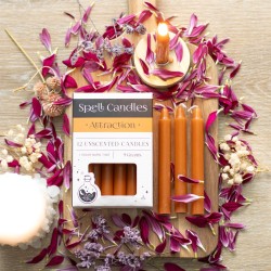VELAS HECHIZO SPELL CANDLES - ATTRACTION - ATRACCIÓN - PAQUETE 12 VELAS NARANJAS - SPIRIT OF EQUINOX
