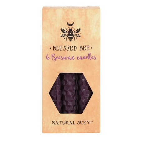 Velas de Cera de Abeja Moradas 11x5x5cm Hechizos - Paquete de 6 Velas - Blessed Bee Beeswax Candles - Spirit of Equinox