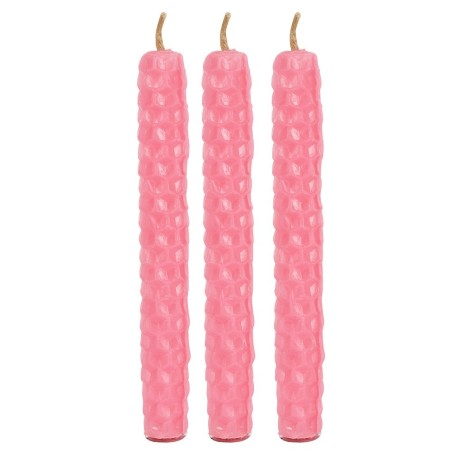 Candele di cera d'api rosa Incantesimi 11x5x5 cm - Confezione da 6 candele - Candele di cera d'api dell'ape benedetta - Spirito 