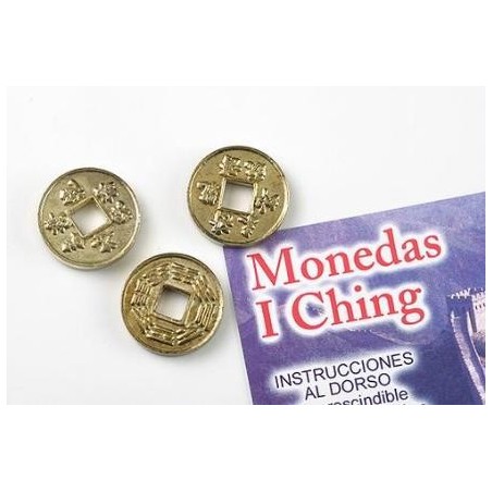 Monedes I Ching (I-ching) Daurades - Joc de 3 monedes amb instruccions