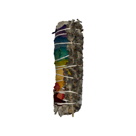Tied 7 Chakras | White Sage with Flowers | Eco-Friendly & Sustainable | 100% Original | 10cm | 1 Unit