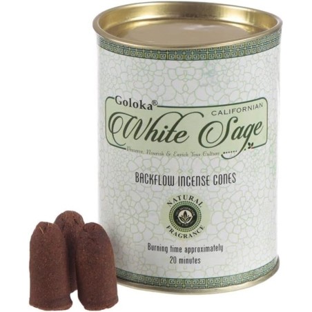 GOLOKA Llauna de Cons Salvia Blanca de Reflux - Blackflow Cones White Sage - Llauna de 18 cons