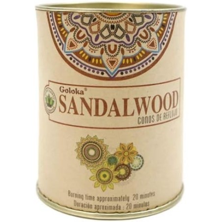 GOLOKA Lata de Conos Sandalo de Reflujo - Blackflow Cones Sandalwood - Lata de 18 conos