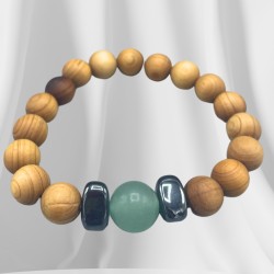 Pulseira Madeira Cedro - Chakra Sagrado -...