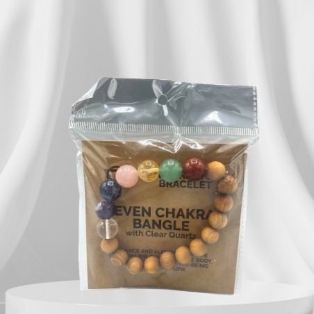 Pulseira Madeira Cedro - 7 Chakras