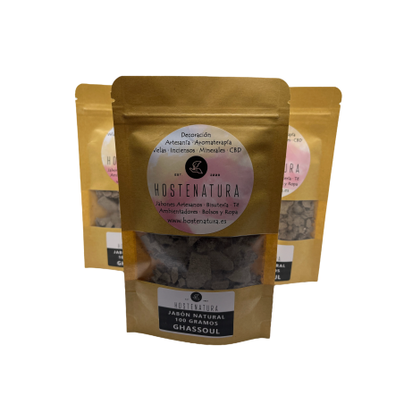 GHASSOUL Natural Mineral Clay Soap from Morocco - 100% Pure and Authentic Rhassoul - 1 Sachet of 100gr.