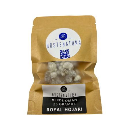 ROYAL VERDE HOJARI OMAN Frankincenso Incienso | Puro 100% Natural y Auténtico | Boswellia Sacra | Bolsita de 25gr.