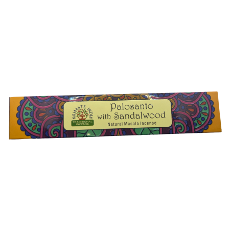 Kadzidło Namaste India - Palo Santo z drzewem sandałowym - Tradycyjne indyjskie agarbathi - Naturalna Mandala Masala - Ręcznie r