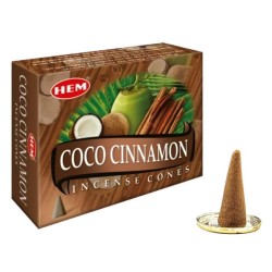 Cones de incenso de coco e canela HEM - 1 caixa...