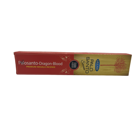 Incienso Palo Santo y Sangre de Dragón - Ullas Palo Santo Series - 1 cajetilla de 15gr - Premium Masala Incense India
