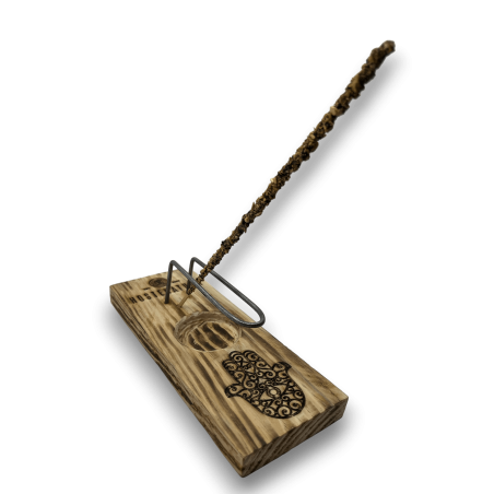 Queimador e porta-incenso Palo Santo | Porta-incenso | Hamsa Design - Mão de Fátima | Madeira Natural | Feito à mão