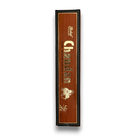 Incenso BALAJI Chandan Sandal - Pure Mysore Sandal Sticks - 1 caixa de 15 palitos