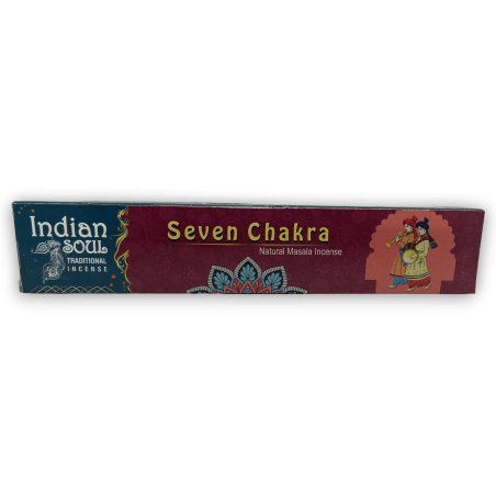Encens d’âme indienne à sept chakras - Encens indien traditionnel - 15 grammes.