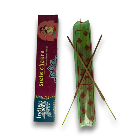 Incienso Siete Chakra Indian Soul - India Tradicional Incense - 15 gramos.