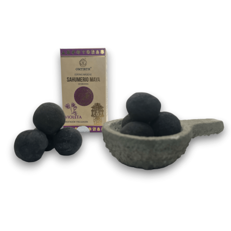 Sahumerio Maya Esferas Mágicas Violeta - Meditación y Relajación - OMTIRTH Bombitas