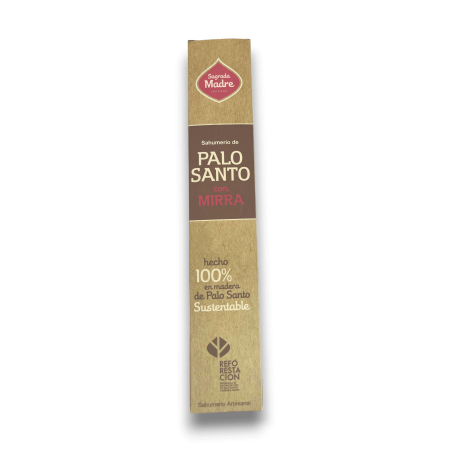 Incienso Palo Santo con Mirra Sagrada Madre - Sahumerio 8 varillas gruesas