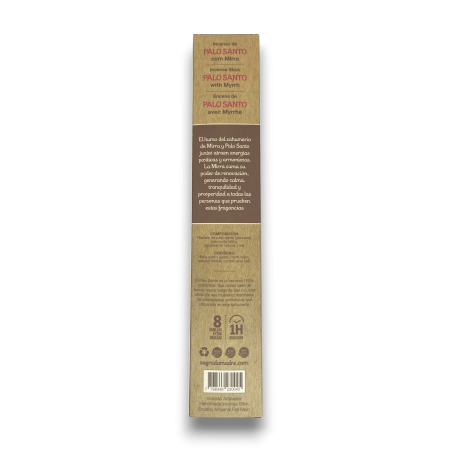 Palo Santo Incense with Myrrh Holy Mother - Sahumerio 8 thick sticks