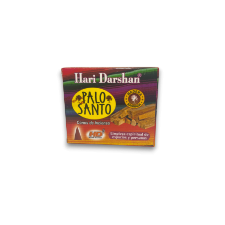 Cones de Incenso HD Palo Santo Hari Darshan Limpeza espiritual de espaços e pessoas - Caixa com 10 cones