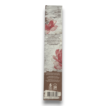 Incienso Sahumerio Artesanal Yagra Rosa Vainilla Sagrada Madre - 6 Varillas Premium