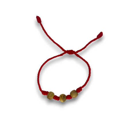 Pulsera de Palo Santo natural - Pulsera de Cuerda Roja con Palo Santo - Madera Sagrada
