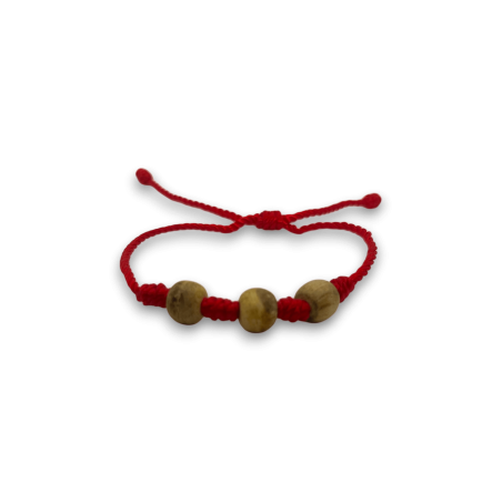 Pulsera de Palo Santo natural - Pulsera de Cuerda Roja con Palo Santo - Madera Sagrada