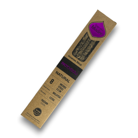 Incienso Pachulí Natural Sagrada Madre Patchouli Pasión - Sahumerio 8 varillas gruesas Ecológico - Origen Malaysia