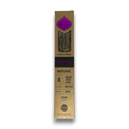 Natürlicher Patchouli Weihrauch Heilige Mutter Patchouli Passion - Weihrauch 8 dicke Stäbchen Bio - Herkunft Malaysia