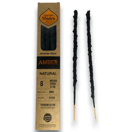 Encens Àmbar Natural Sagrada Mare Amber Transformadora - Sahumerio 8 varetes gruixudes Ecològic - Origen Índia