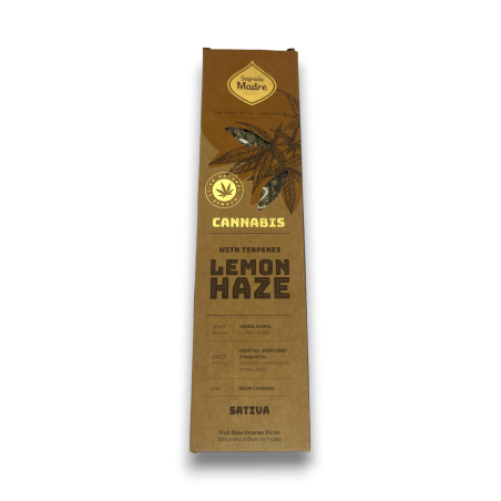 Cannabis Incense Lemon Haze Sativa Sagrada Madre - Artisan Incense 6 thick sticks - Does not contain CBD or THC