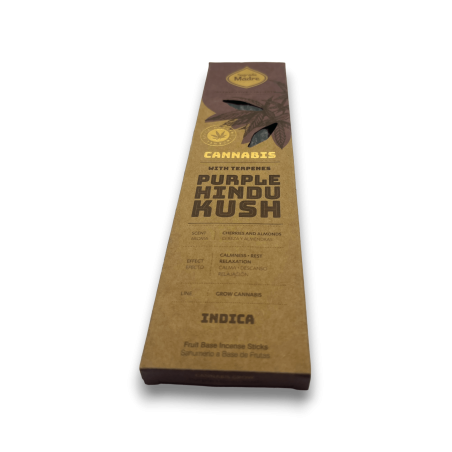Incienso Cannabis Purple Hindu Kush Indica Sagrada Madre - Incienso Artesanal 6 varillas gruesas - No contiene CBD ni THC