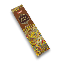 Incienso Tridev Sandalo Decent Sandal - Natural Incense Sticks - 10 varillas gruesas