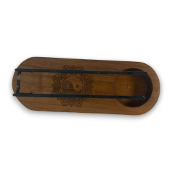 Quemador de Palo Santo Pequeño Diseño Yin y Yang Madera de Teca - 15x5,5cm - Hecho a Mano