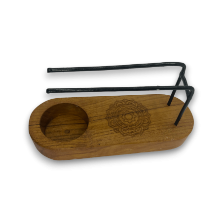 Palo Santo Small Design Mandala Teak Holzbrenner - 15x5,5cm - Handgefertigt