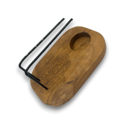 Palo Santo Queimador Hamsa Design Madeira Teca...