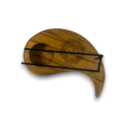 Quemador de Palo Santo Diseño Yin y Yang Lágrima Madera de Teca - 15x8,5cm - Hecho a Mano