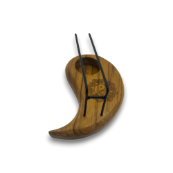 Quemador de Palo Santo Diseño Yin y Yang Lágrima Madera de Teca - 15x8,5cm - Hecho a Mano