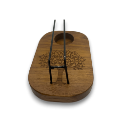 Quemador de Palo Santo Diseño Árbol de la Vida Madera de Teca - 15x10cm - Hecho a Mano