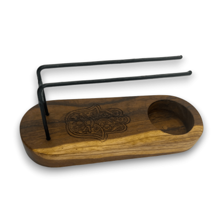 Palo Santo Small Design Hamsa Teak Wood Burner - 15x5,5cm - Handmade