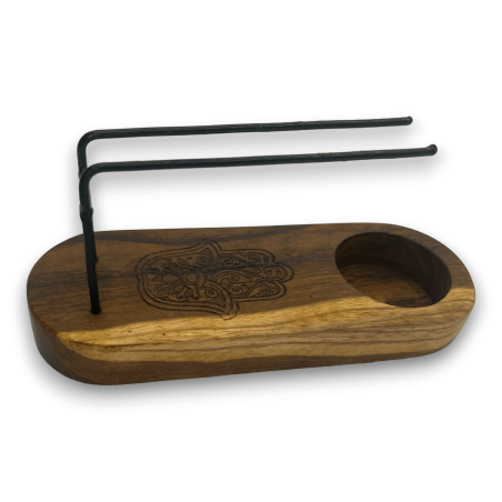Palo Santo Small Design Hamsa Teak Wood Burner - 15x5,5cm - Handmade