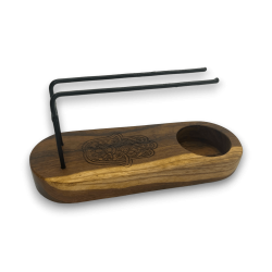 Quemador de Palo Santo Pequeño Diseño Hamsa Madera de Teca - 15x5,5cm - Hecho a Mano