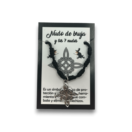 Pulseira Nó de Bruxa Negra e 7 Nós - HOSTENATURA