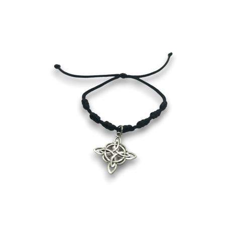 Bracciale con Nodo della Strega Nero e 7 Nodi - HOSTENATURA